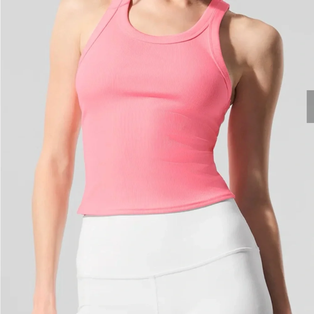 Pink Ribbed Tank Top - Picture 3 of 5